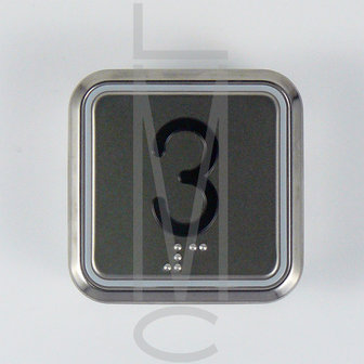 Drukknop B7 Maxxi, cijfer 3, LED Rood