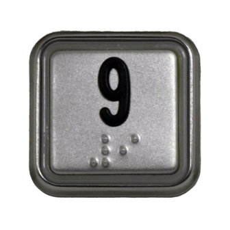 Drukknop BLX met braille, cijfer 9