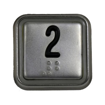 Drukknop BLX met braille, cijfer 2