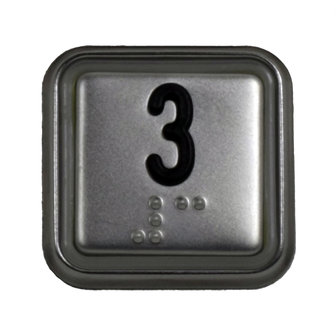 Drukknop BLX met braille, cijfer 3