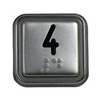 Drukknop BLX met braille, cijfer 4