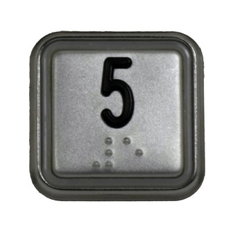 Drukknop BLX met braille, cijfer 5