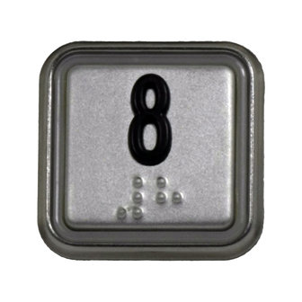 Drukknop BLX met braille, cijfer 8