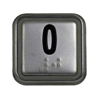 Drukknop BLX met braille, cijfer 0