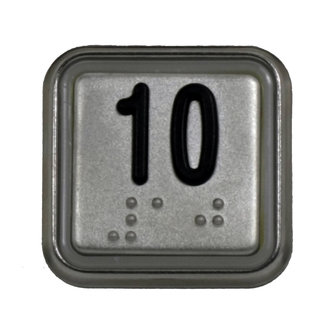 Drukknop BLX met braille, cijfer 10